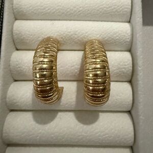 Gold Textured Hoop Earrings